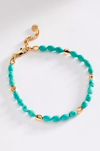 Ettika Polished Pebble Anklet In Blue