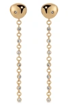 Ettika Polished Pebble Linear Crystal Chain Drop Earrings In Gold