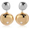 Ettika Polished Double Pebble Drop Earrings In Gold