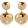 Ettika Polished Double Pebble Drop Earrings In Gold
