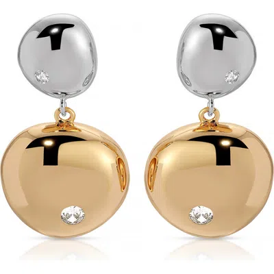 Ettika Polished Pebble Drop Earrings In Gold/ Silver