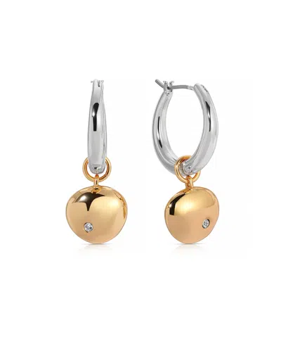 Ettika Polished Pebble Huggie Hoop Earrings In Gold/silver