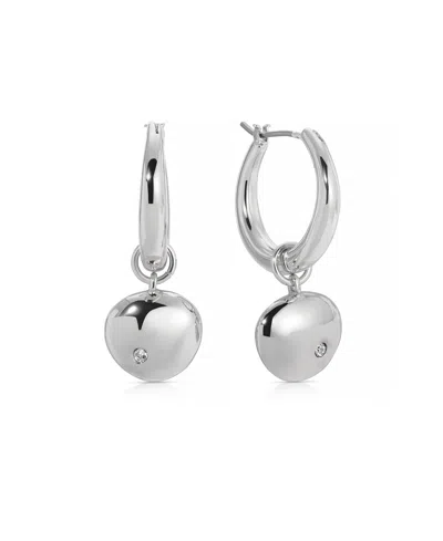 Ettika Polished Pebble Huggie Hoop Earrings In Silver
