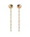 Ettika Polished Pebble Linear Crystal Chain Drop Earrings In Gold