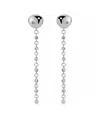 Ettika Polished Pebble Linear Crystal Chain Drop Earrings In Silver