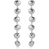 Ettika Polished Pebble Linear Drop Earrings In Rhodium