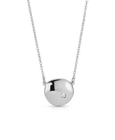 Ettika Polished Pebble Pendant Necklace In Rhodium