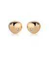 Ettika Polished Pebble Single Crystal Stud Earrings In Gold