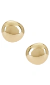 Ettika Polished Pebble Stud Earrings In Metallic Gold