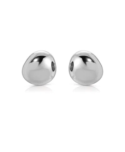 Ettika Polished Pebble Stud Earrings In Silver