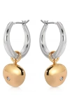 Ettika Polished Pebble Huggie Hoop Earrings In Gold/ Silver