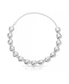 Ettika Polished Rhodium Pebble Choker Necklace In Rhodium