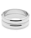 Ettika Set Of 2 Stackable Hinge Bangle Bracelets In Silver