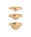 Ettika Polished Stacking Pebble Ring Set In Gold
