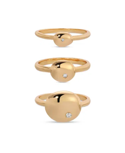 Ettika Polished Stacking Pebble Ring Set In Gold