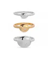 Ettika Polished Stacking Pebble Ring Set In Mixed Metal