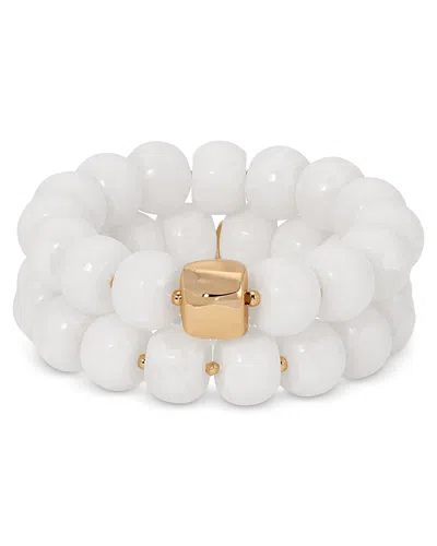 Ettika Power Bead Layered Stretch Bracelet In Transparent