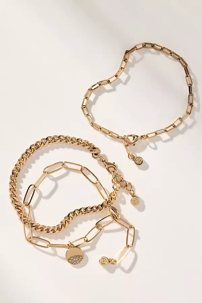 Ettika Power Of Three Bracelets, Set Of 3 In Gold