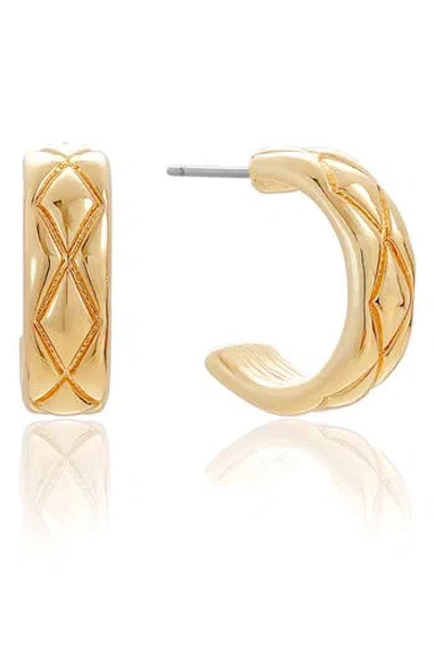 Ettika Quilted Hoop Earrings In Gold