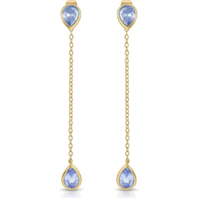 Ettika Radiant Linear Drop Earrings In Blue