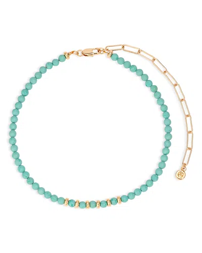 Ettika Reconstituted Turquoise Beaded Choker Necklace, 12-17 In Green