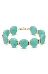 Ettika Reconstituted Turquoise Solstice Choker Necklace In Green