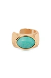Ettika Turquoise Solstice Turquoise Single Ear Cuff In Gold