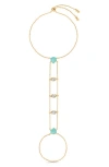 Ettika Reconstituted Turquoise Solstice Hand Chain In Gold
