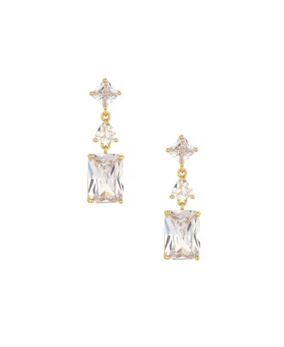 Ettika Reflective Crystal 18k Gold Plated Dangle Earrings