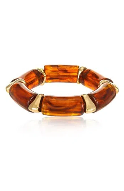 Ettika Resin Stretch Bracelet In Brown