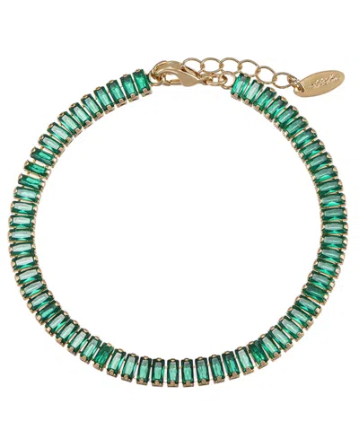 Ettika Rhinestone Baguette 18k Gold Plated Anklet In Multi