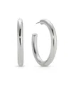 Ettika Large Thick Classic Hoops In Rhodium