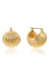 Ettika Ribbed Dome Hoop Earrings In Gold