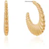 Ettika Ribbed Hoop Earrings In Gold