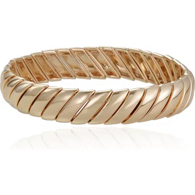 Ettika Ribbed Infinity Stretch Bracelet In Gold
