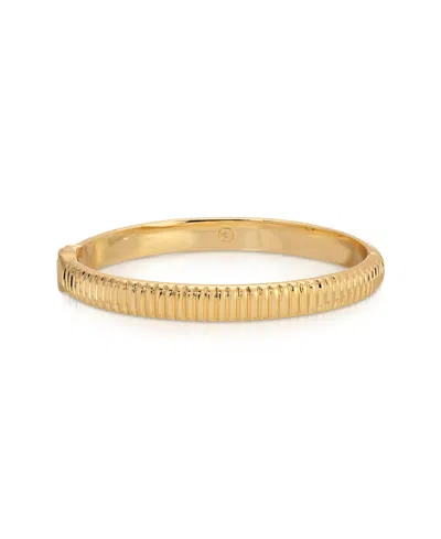 Ettika Ribbed Stacking Bangle Bracelet In Brown