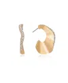 Ettika Ripple Pave 18k Gold Plated Hoops In Gold