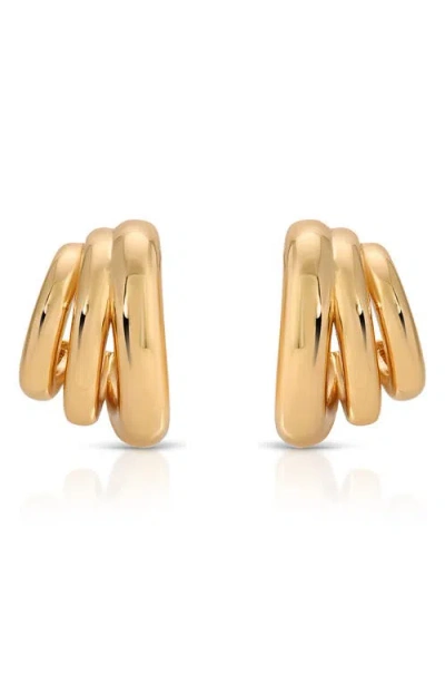 Ettika Rooted Vines Small Hoop Earrings In Gold