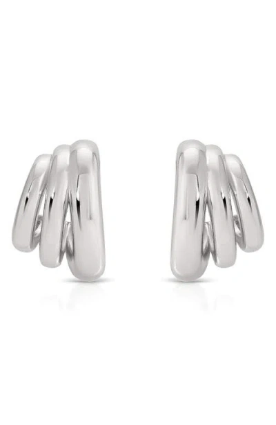 Ettika Rooted Vines Small Hoop Earrings In Silver