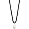 Ettika Rope Cord Freshwater Pearl Pendant Necklace In Metallic