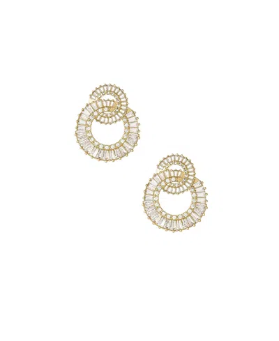 ETTIKA ROTATING CIRCLES 18K GOLD PLATED EARRINGS
