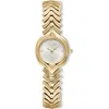 Ettika Round Case Chevron Strap Watch In Gold