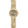Ettika Round Case Chevron Strap Watch In Gold