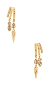 Ettika Royal Crystal Drop Earrings In Clear Crystal & Gold