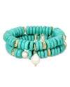 Ettika Saint Tropez Beaded Stretch Bracelets, Set Of 2 In Green