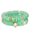 Ettika Saint Tropez Beaded Stretch Bracelets, Set Of 2 In Green