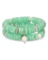 Ettika Saint Tropez Beaded Stretch Bracelets, Set Of 2 In Green