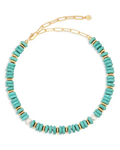 Ettika Saint Tropez Stone Breaded Collar Necklace, 15-20 In Gold
