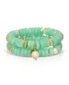 Ettika Saint Tropez Stretch Bracelet Set In Green