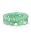 Ettika Saint Tropez Stretch Bracelet Set In Green